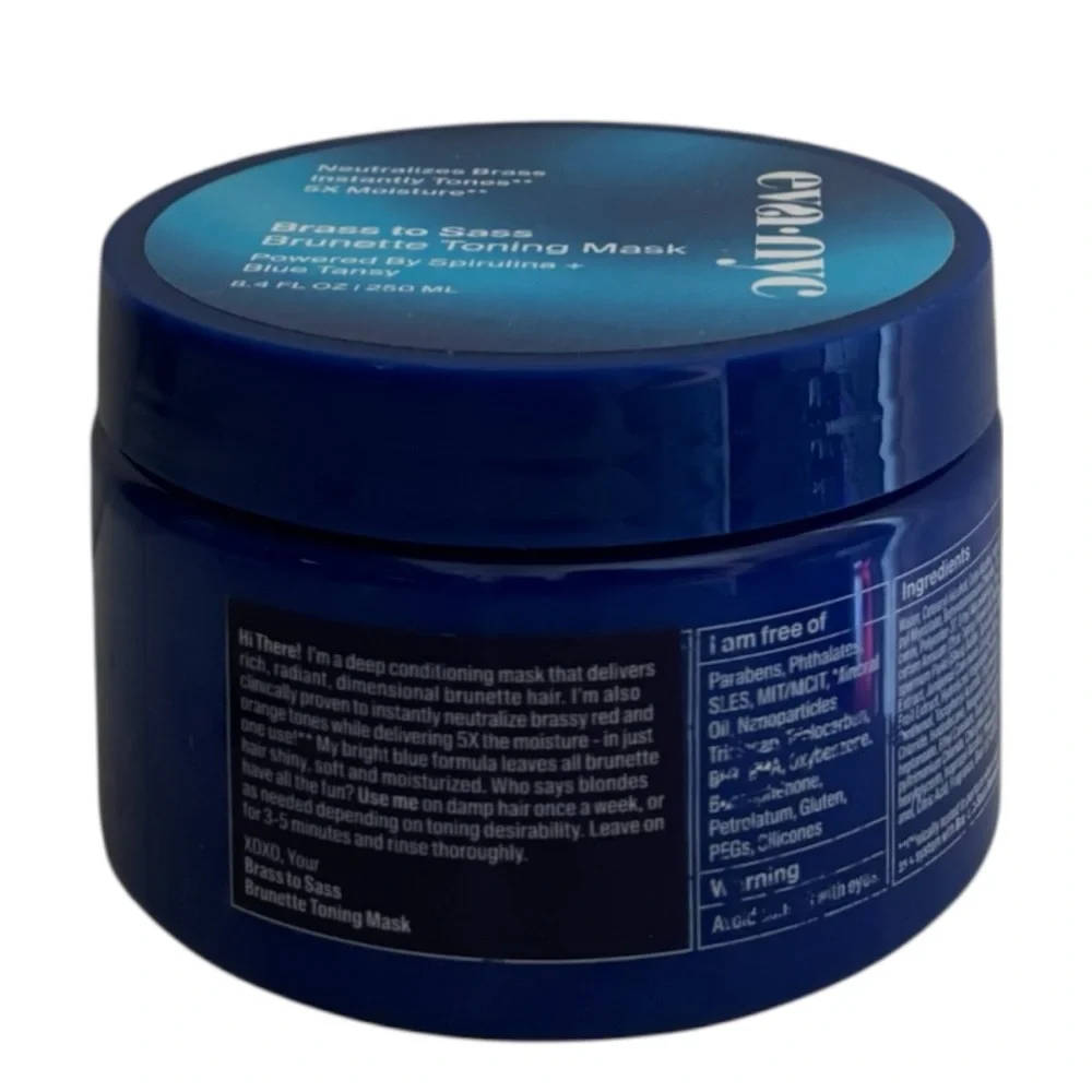 Eva NYC Brass to Sass Brunette Toning Mask 8.4oz 5x moisture Neutralizes brass